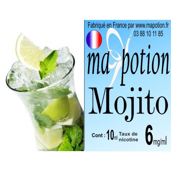 E-Liquide saveur Mojito, Eliquide Français, recharge liquide pour cigarette électronique, Ecig