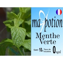 E-Liquide Saveur Menthe Verte, Eliquide Français Ma Potion, recharge liquide pour cigarette électronique- Nicotine : 0 mg
