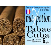 E-Liquide TABAC Cuba, Eliquide Français, recharge liquide pour cigarette électronique, Ecig