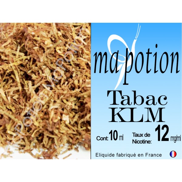 E-Liquide TABAC KLM, Eliquide Français, recharge liquide pour cigarette électronique, Ecig