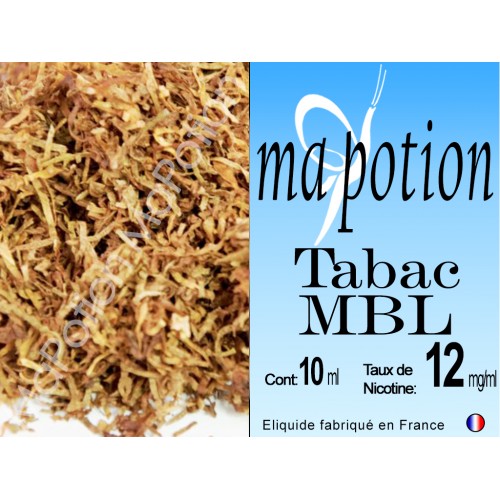 E-Liquide TABAC MBL, Eliquide Français, recharge liquide pour cigarette électronique, Ecig