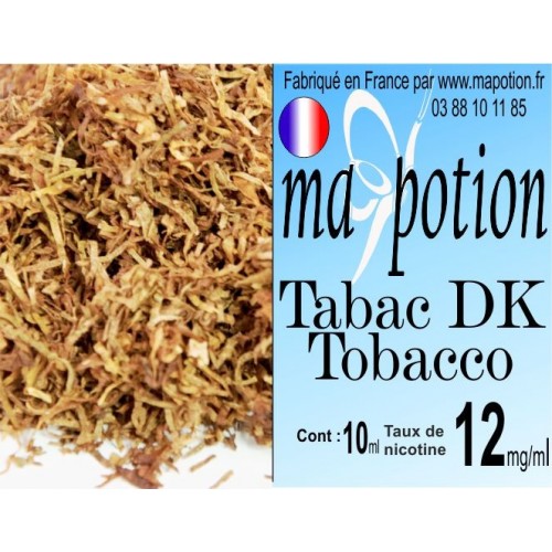 E-Liquide TABAC DK Tobacco, Eliquide Français, recharge liquide pour cigarette électronique, Ecig