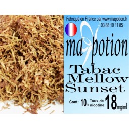 E-Liquide TABAC Mellow Sunset, Eliquide Français, recharge liquide pour cigarette électronique, Ecig