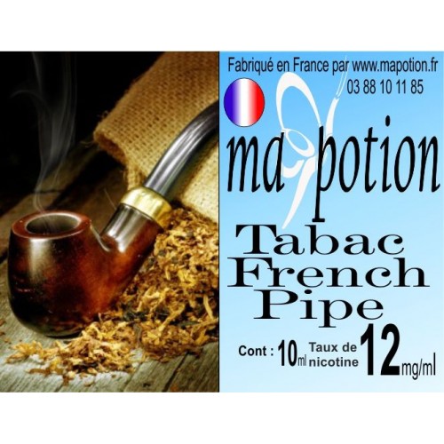 E-Liquide TABAC French Pipe, Eliquide Français, recharge liquide pour cigarette électronique, Ecig