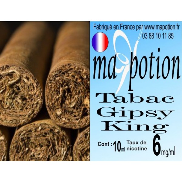 E-Liquide TABAC Gipsy King, Eliquide Français, recharge liquide pour cigarette électronique, Ecig