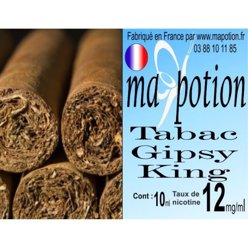 E-Liquide TABAC Gipsy King, Eliquide Français, recharge liquide pour cigarette électronique, Ecig