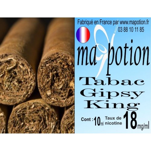 E-Liquide TABAC Gipsy King, Eliquide Français, recharge liquide pour cigarette électronique, Ecig