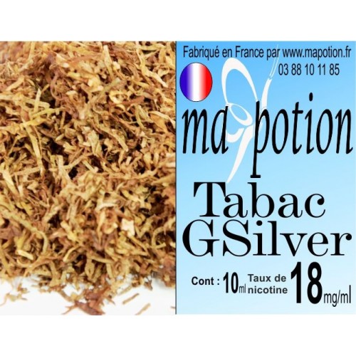 E-Liquide TABAC Gsilver, Eliquide Français, recharge liquide pour cigarette électronique, Ecig E-Liquide TABAC Gsilver, Eliquide Français, recharge liquide pour cigarette électronique, Ecig