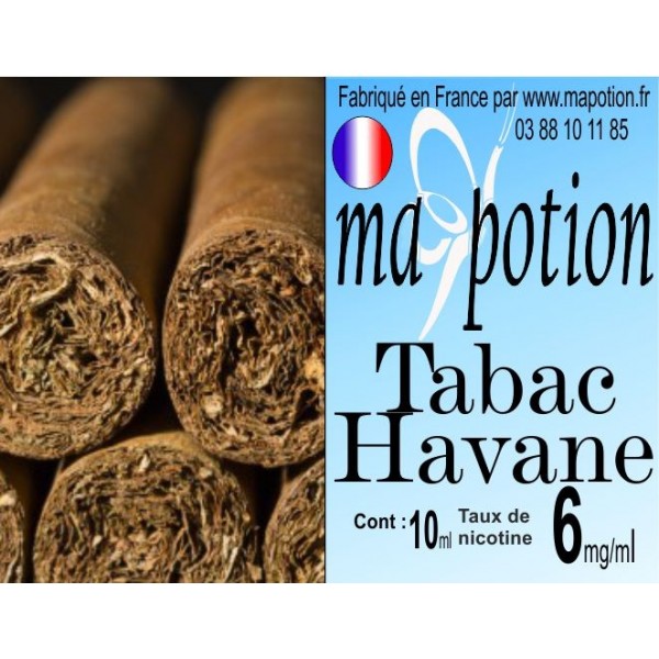 E-Liquide TABAC Havane, Eliquide Français, recharge liquide pour cigarette électronique, Ecig