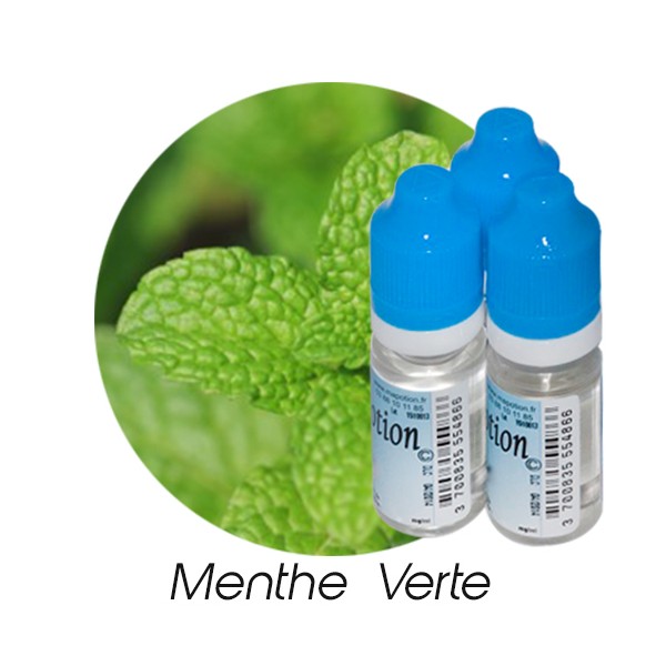 E-Liquide Saveur Menthe Verte, Eliquide Français Ma Potion, recharge liquide pour cigarette électronique. Sans nicotine ni tabac