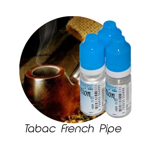 Lot de 3 E-Liquide TABAC French Pipe, Eliquide Français Ma Potion, recharge cigarette électronique. Sans nicotine ni tabac