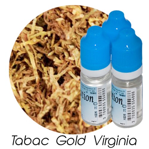 Lot de 3 E-Liquide TABAC Gold Virginia, Eliquide Français Ma Potion, recharge cigarette électronique. Sans nicotine ni tabac