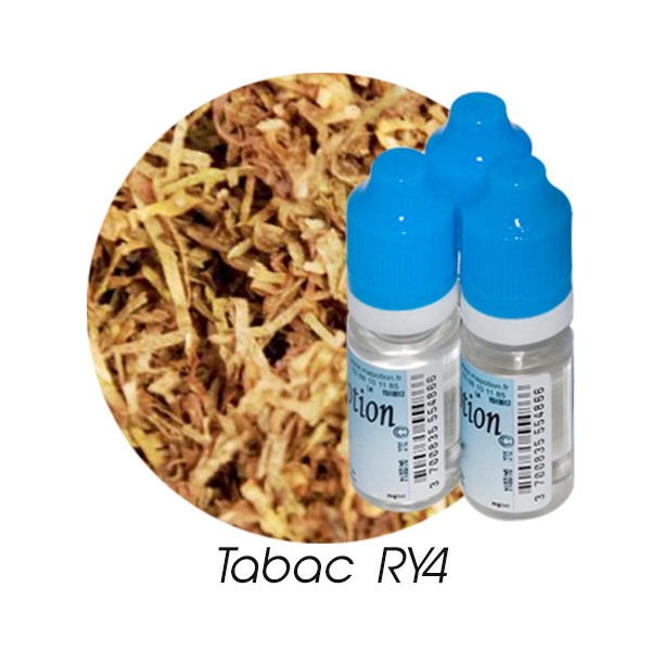 Lot de 3 E-Liquide TABAC RY4, Eliquide Français Ma Potion, recharge liquide cigarette électronique. Sans nicotine ni tabac