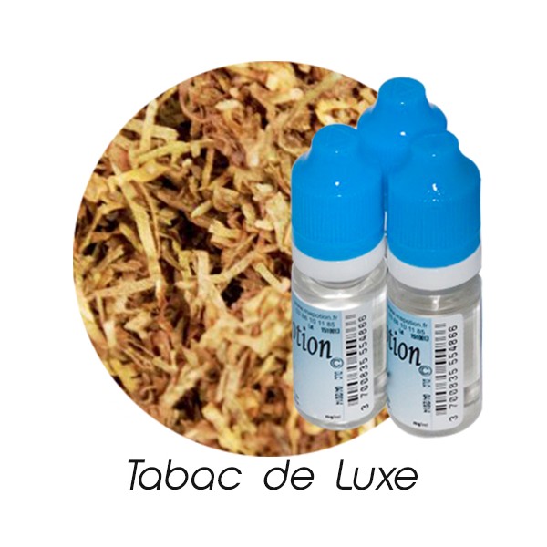 Lot de 3 E-Liquide TABAC de Luxe, Eliquide Français Ma Potion, recharge liquide cigarette électronique. Sans nicotine ni tabac