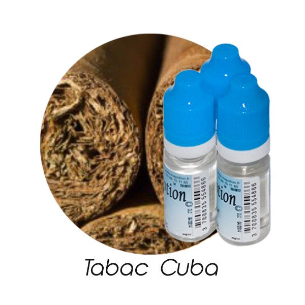 Lot de 3 E-Liquide TABAC Cuba, Eliquide Français Ma Potion, recharge liquide cigarette électronique. Sans nicotine ni tabac