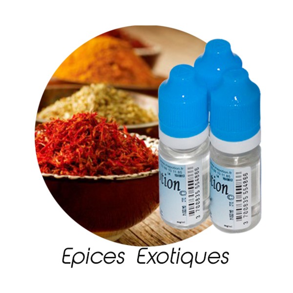 Lot de 3 E-Liquide Epices exotiques, Eliquide Français Ma Potion, recharge cigarette électronique. Sans nicotine ni tabac