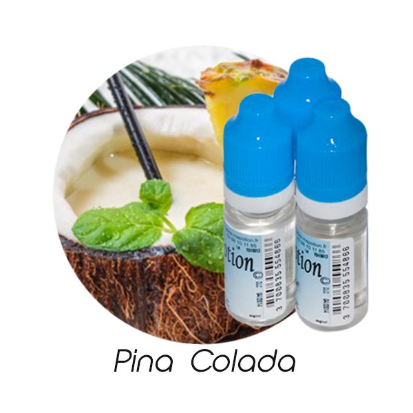 Lot de 3 E-Liquide Pina colada Eliquide Français Ma Potion, recharge liquide cigarette électronique. Sans nicotine ni tabac