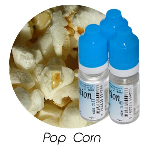 Lot de 3 E-Liquide Pop Corn, Eliquide Français Ma Potion, recharge liquide cigarette électronique. Sans nicotine ni tabac