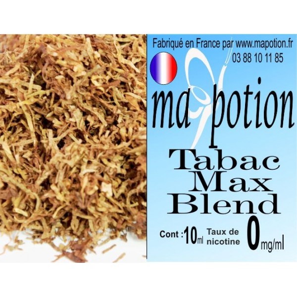 E-Liquide TABAC Max Blend, Eliquide Français, recharge liquide pour cigarette électronique, Ecig