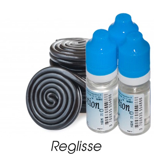 Lot de 3 E-Liquide Réglisse, Eliquide Français Ma Potion, recharge liquide cigarette électronique. Sans nicotine ni tabac