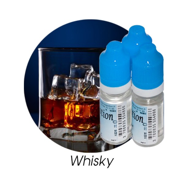 Lot de 3 E-Liquide Whisky, Eliquide Français Ma Potion, recharge liquide cigarette électronique. Sans nicotine ni tabac