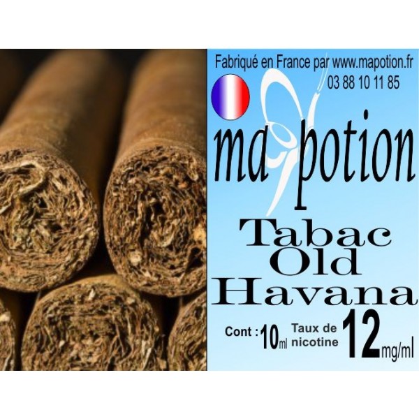 E-Liquide TABAC Old Havana, Eliquide Français, recharge liquide pour cigarette électronique, Ecig