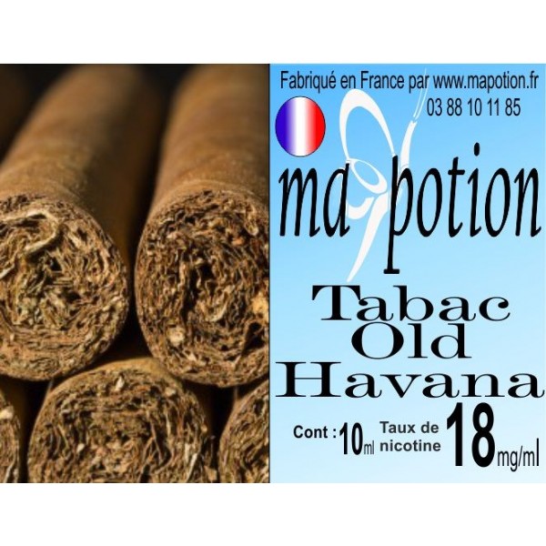 E-Liquide TABAC Old Havana, Eliquide Français, recharge liquide pour cigarette électronique, Ecig