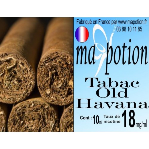 E-Liquide TABAC Old Havana, Eliquide Français, recharge liquide pour cigarette électronique, Ecig