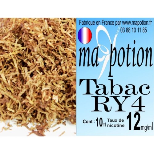 E-Liquide TABAC RY4, Eliquide Français, recharge liquide pour cigarette électronique, Ecig