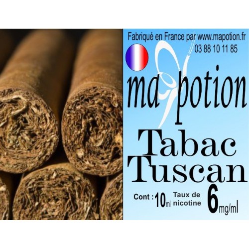 E-Liquide TABAC Tuscan, Eliquide Français, recharge liquide pour cigarette électronique, Ecig