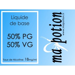 Liquide de base 50/50 18mg, 10 flacons de 10ml, pour fabrication de ELiquides DIY