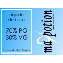 Liquide de Base 70/30 6mg, 10 flacons de 10ml, pour fabrication de Liquide ELiquide cigarette