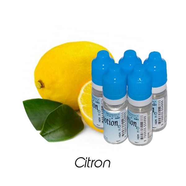 Lot de 5 E-Liquide Fruit Citron, Eliquide Français Ma Potion, recharge liquide cigarette électronique. Sans nicotine ni tabac
