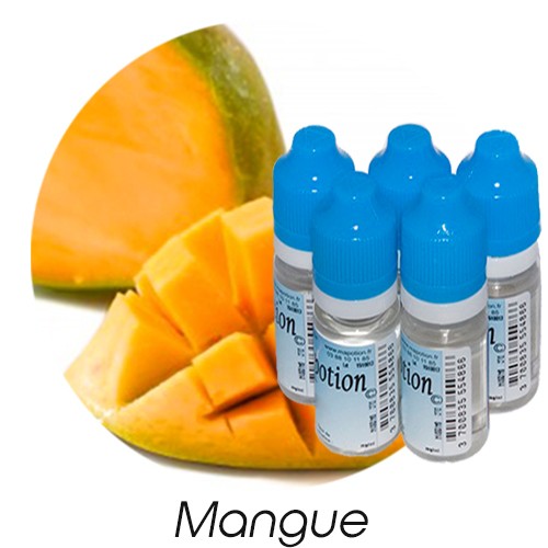 Lot de 5 E-Liquide Fruit Mangue, Eliquide Français Ma Potion, recharge liquide cigarette électronique. Sans nicotine ni tabac