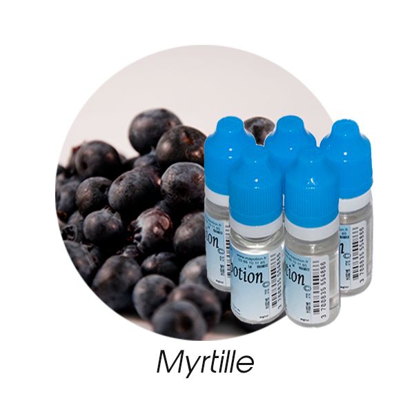 Lot de 5 E-Liquide Fruit Myrtille, Eliquide Français Ma Potion, recharge liquide cigarette électronique. Sans nicotine ni tabac