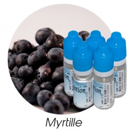 Lot de 5 E-Liquide Fruit Myrtille, Eliquide Français Ma Potion, recharge liquide cigarette électronique. Sans nicotine ni tabac