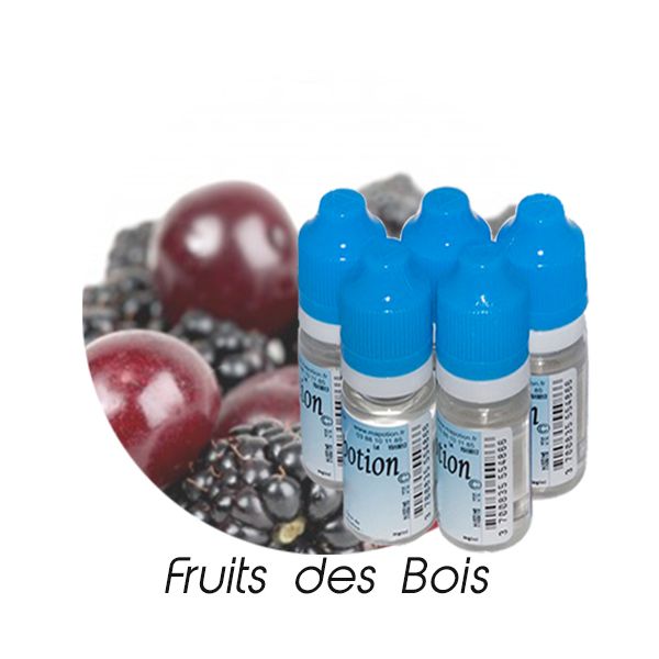 Lot de 5 E-Liquide Fruits des Bois, Eliquide Français Ma Potion, recharge liquide cigarette électronique. Sans nicotine ni tabac