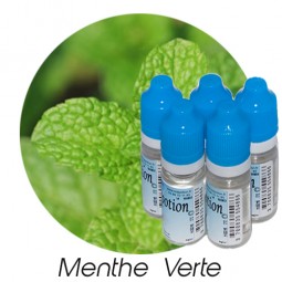 Lot de 5 E-Liquide Menthe Verte, Eliquide Français Ma Potion, recharge liquide cigarette électronique. Sans nicotine ni tabac