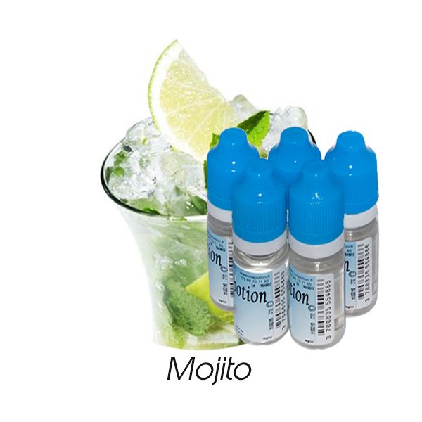Lot de 5 E-Liquide Mojito, Eliquide Français Ma Potion, recharge liquide cigarette électronique. Sans nicotine ni tabac