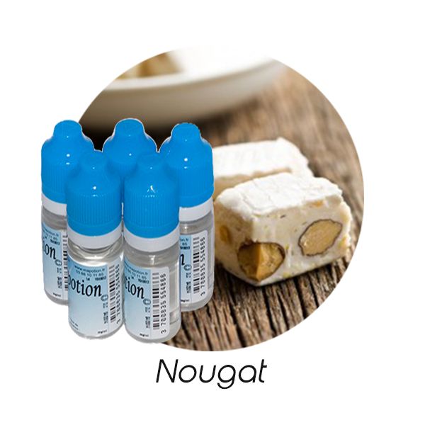 Lot de 5 E-Liquide Nougat, Eliquide Français Ma Potion, recharge liquide cigarette électronique. Sans nicotine ni tabac