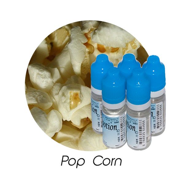 Lot de 5 E-Liquide Pop Corn, Eliquide Français Ma Potion, recharge liquide cigarette électronique. Sans nicotine ni tabac