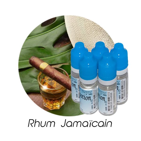 Lot de 5 E-Liquide Rhum Jamaïcain, Eliquide Français Ma Potion, recharge liquide cigarette électronique. Sans nicotine ni tabac