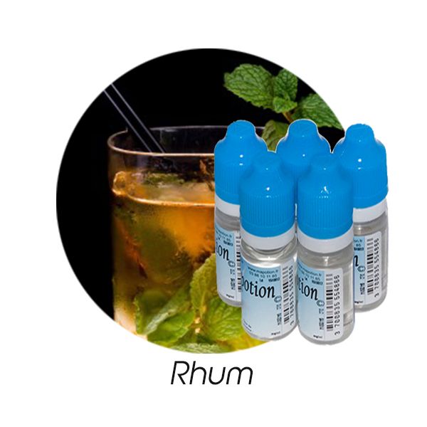 Lot de 5 E-Liquide Rhum, Eliquide Français Ma Potion, recharge liquide cigarette électronique. Sans nicotine ni tabac