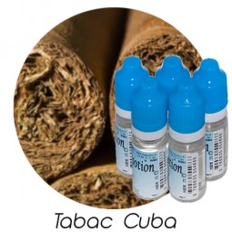 Lot de 5 E-Liquide TABAC Cuba, Eliquide Français Ma Potion, recharge liquide cigarette électronique. Sans nicotine ni tabac