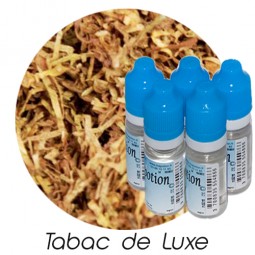 Lot de 5 E-Liquide TABAC de Luxe, Eliquide Français Ma Potion, recharge liquide cigarette électronique. Sans nicotine ni tabac