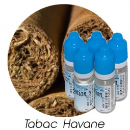 Lot de 5 E-Liquide TABAC Havane, Eliquide Français Ma Potion, recharge liquide cigarette électronique. Sans nicotine ni tabac