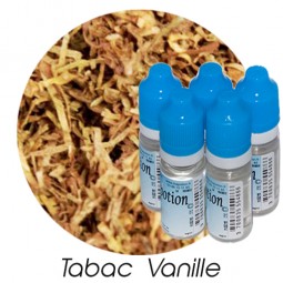 Lot de 5 E-Liquide TABAC Vanille, Eliquide Français Ma Potion, recharge liquide cigarette électronique. Sans nicotine ni tabac