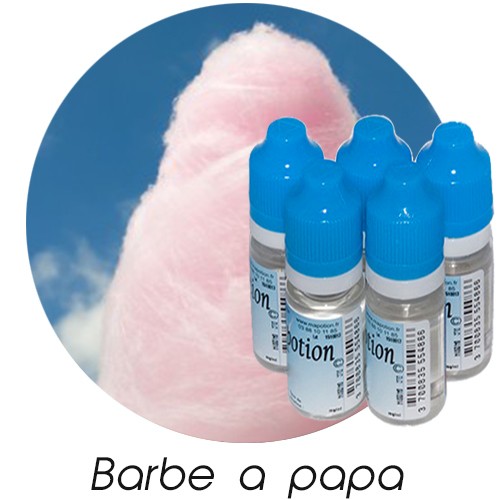 Lot de 5 E-Liquide Barbe a papa, Eliquide Français Ma Potion, recharge liquide cigarette électronique. Sans nicotine ni tabac