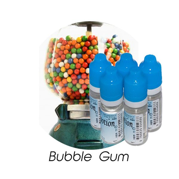 Lot de 5 E-Liquide Bubble gum, Eliquide Français Ma Potion, recharge liquide cigarette électronique. Sans nicotine ni tabac