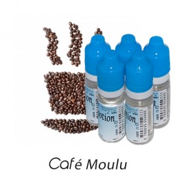 Lot de 5 E-Liquide Café moulu, Eliquide Français Ma Potion, recharge liquide cigarette électronique. Sans nicotine ni tabac
